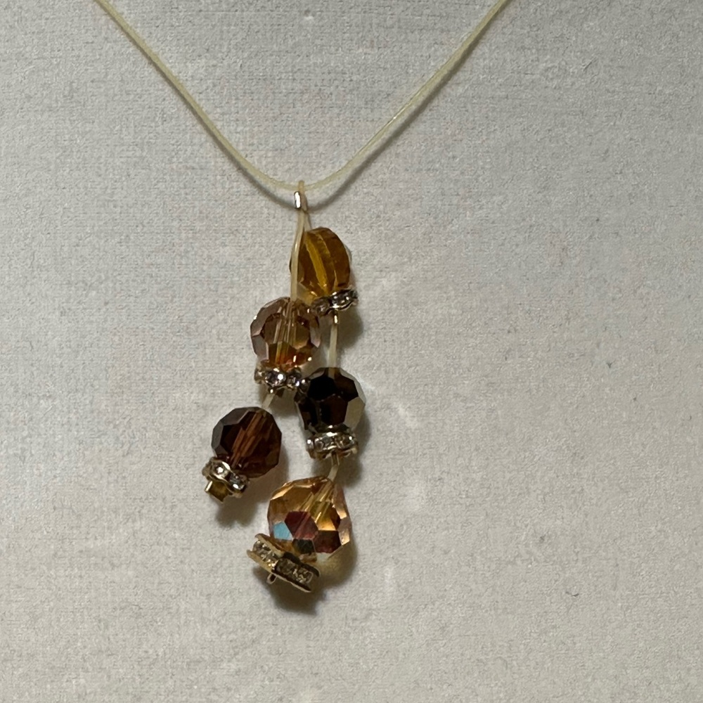 Brand new handmade Swarovski crystal necklace and earrings in brown tones - Picture 2 of 4